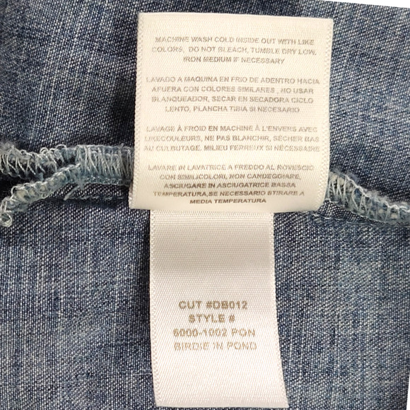 NWT Daily Blue Adriano Goldschmied Birdie Denim Jean Shirt Sz. S Pond Blue - Picture 7 of 9